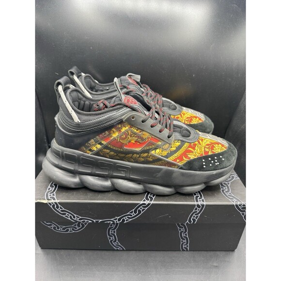 VERSACE Chain Reaction Tessuto St.Heritage+Crosta+Vitello Nero Men’s EU 45 US 12 main image 13